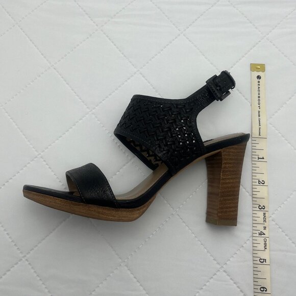 ECCO Dressy Leather Slingback Sandles with Wooden Heels - Authentic - Picture 12 of 12